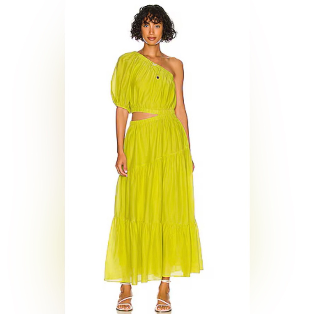 NEW WITH TAGS Velvet by Graham & Spencer Green One-Shoulder Sundress